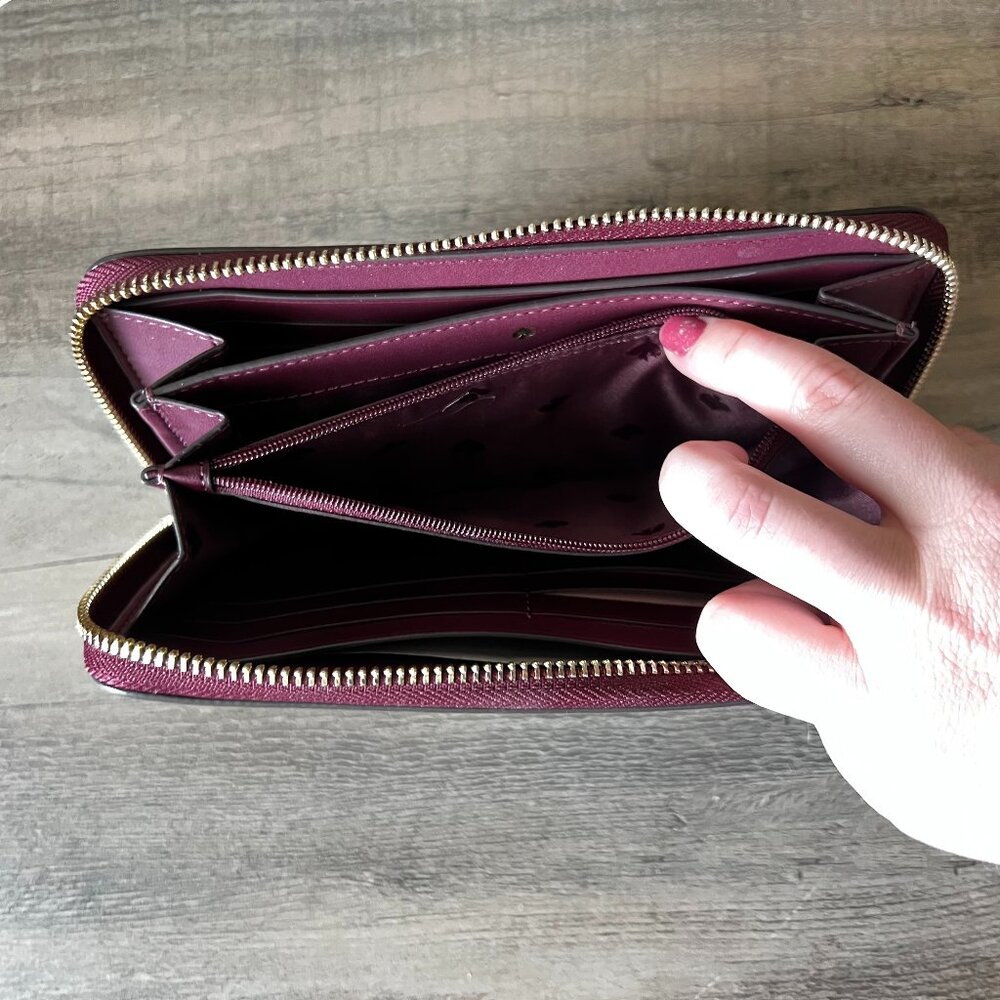 Kate Spade Brynn Large Continental Wallet in Deep Berry - Picture 5 of 5